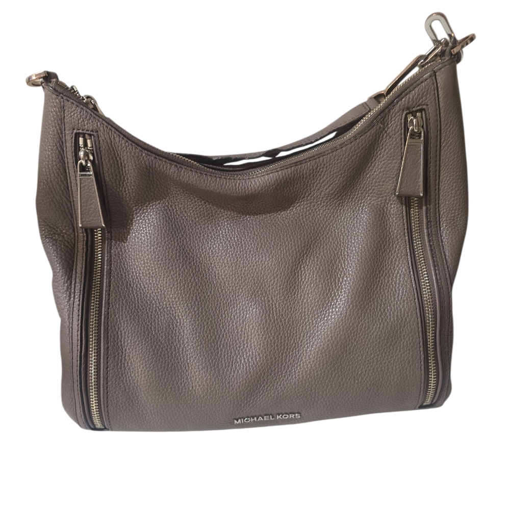 Michael Kors Matilda Taupe Pebbled Leather Hobo Bag